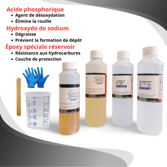 Kit de réparation pour réservoirs essence et hydrocarbures.