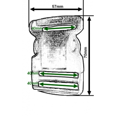 Boucle plastique double, grand modèle