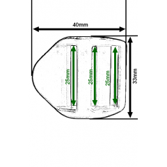 Boucle de réglage pour sangle 25mm.