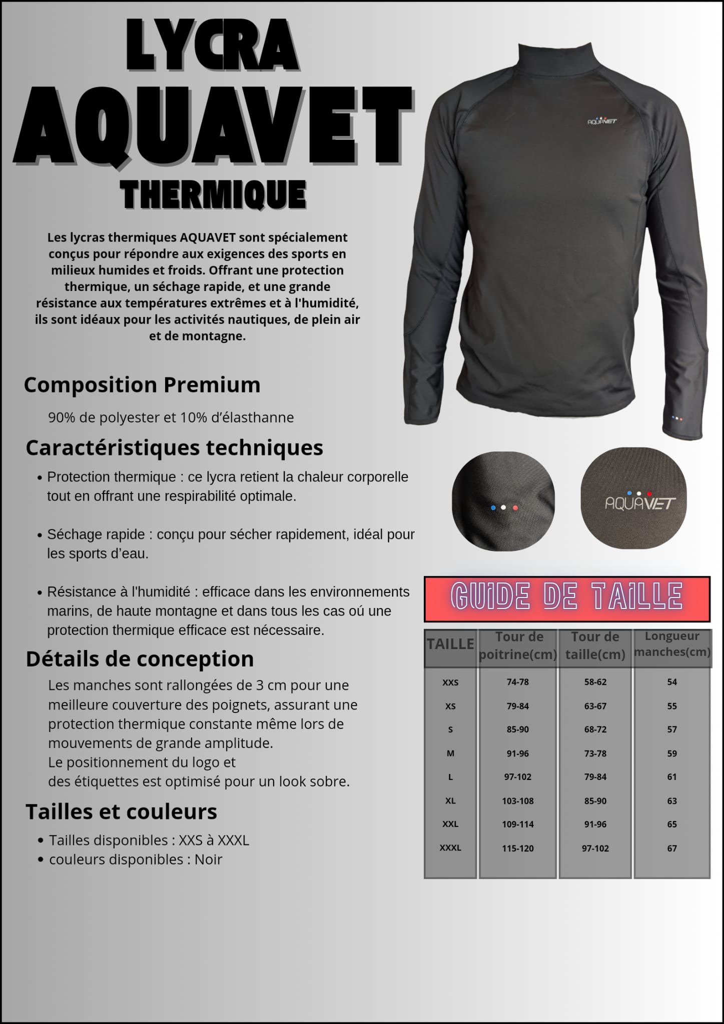 Lycra thermique micro-polaire AQUAVET